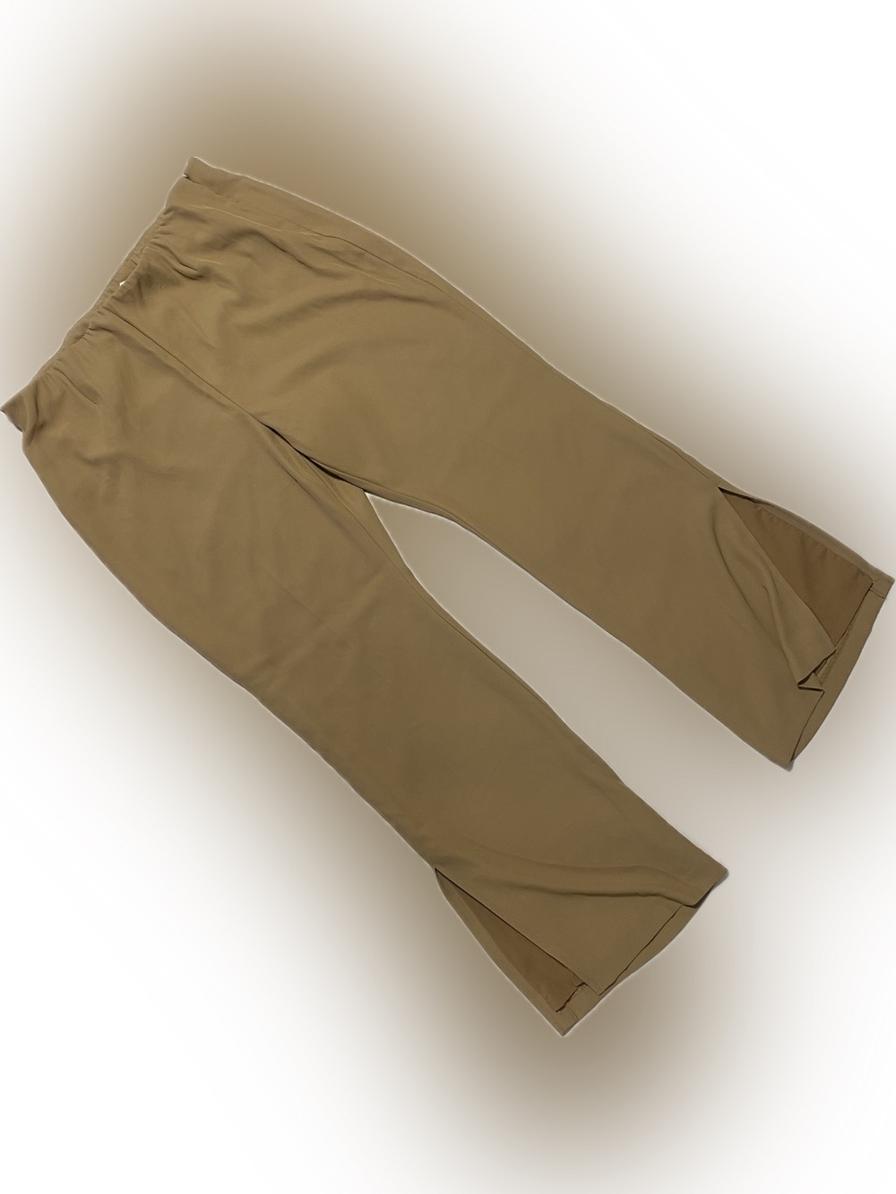 Open Edit  Straight-Leg Split-Hem Pants in Khaki